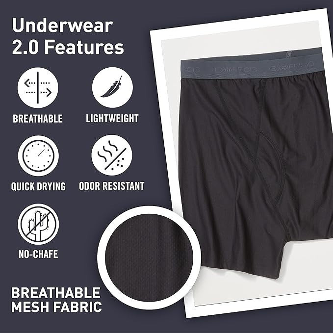 ExOfficio Men's Give-N-Go 2.0 Boxer Brief - Comfortable Underwear, X-Large New!