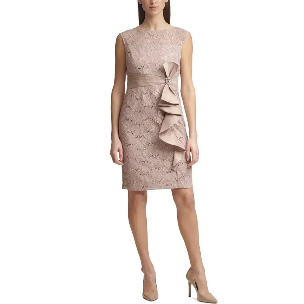 Jessica Howard Women's Mini Lace Sheath Boat Neck Dress New with Tags!