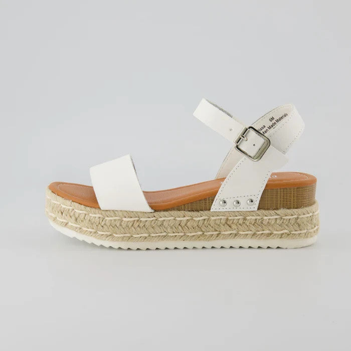 CUSHIONAIRE Melissa Platform Wedge Sandal White Size 8.5M Brand New!