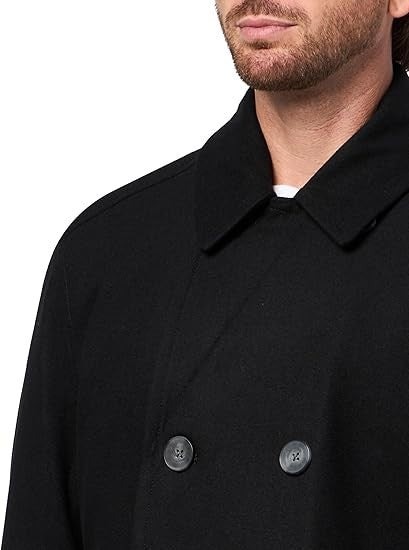 Nautica Men's Wool Blend Peacoat Double Breasted Coat Small