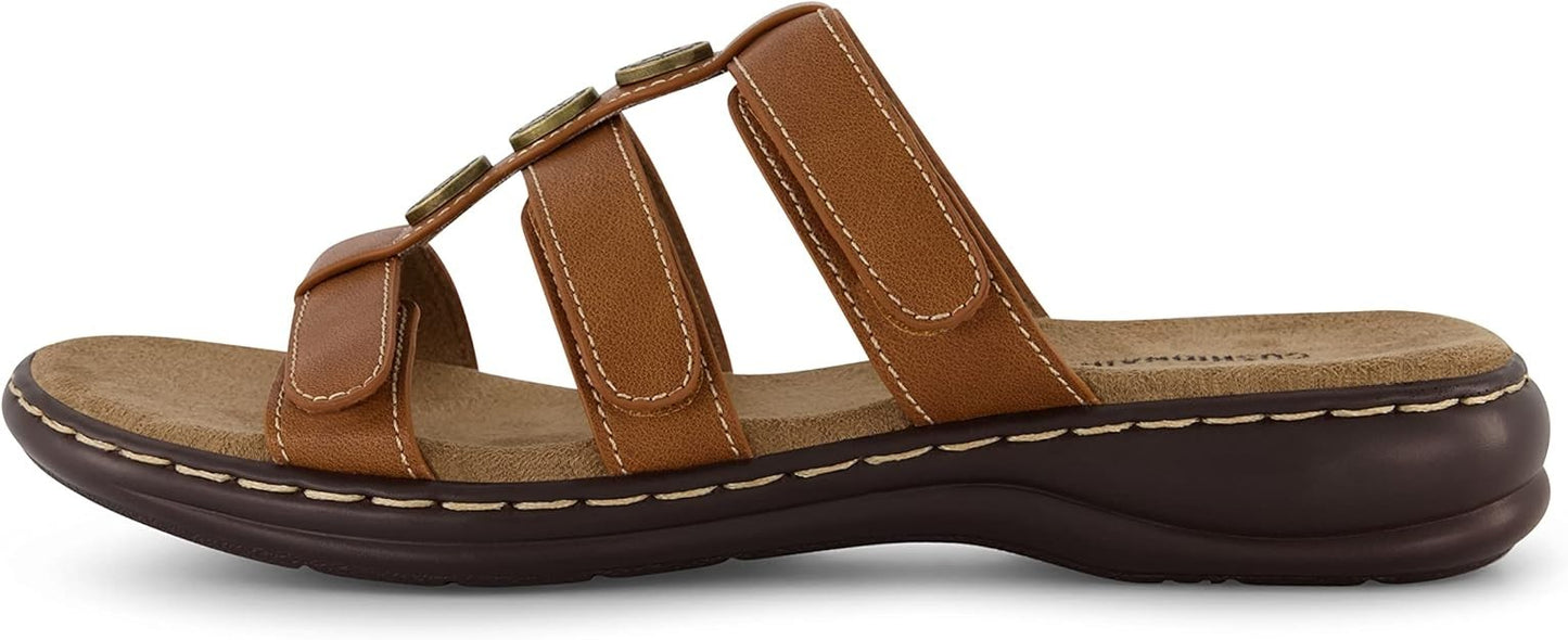 CUSHIONAIRE Women's Bowen Sandal TAN Size 9M Brand New!