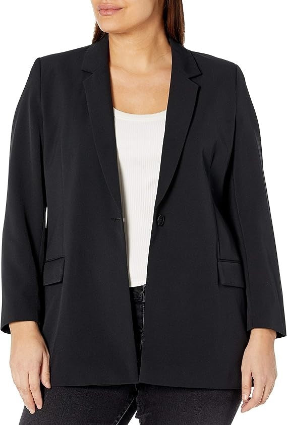 The Drop Women's Blake Long Blazer Black Size 4XL Brand New!
