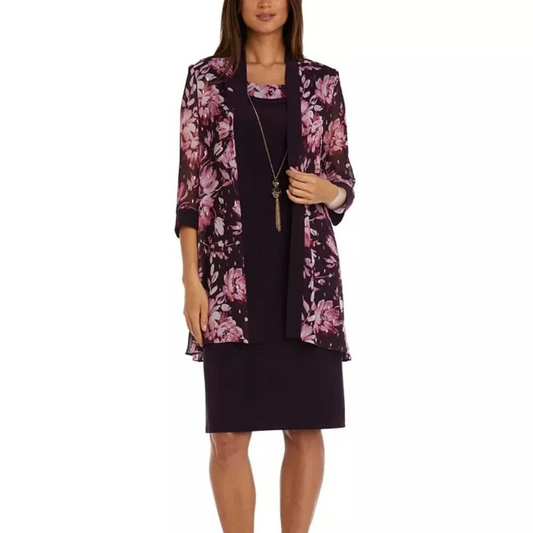 R&M Women s 2-Piece Raspberry Jacket Dress New with Tags!