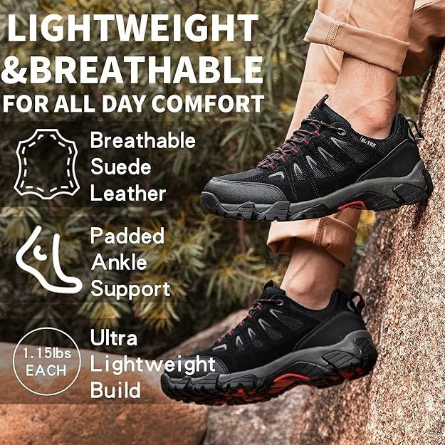 Shulook Men's Waterproof Anti Slip Hiking Shoes Size 10.5 Brand New!