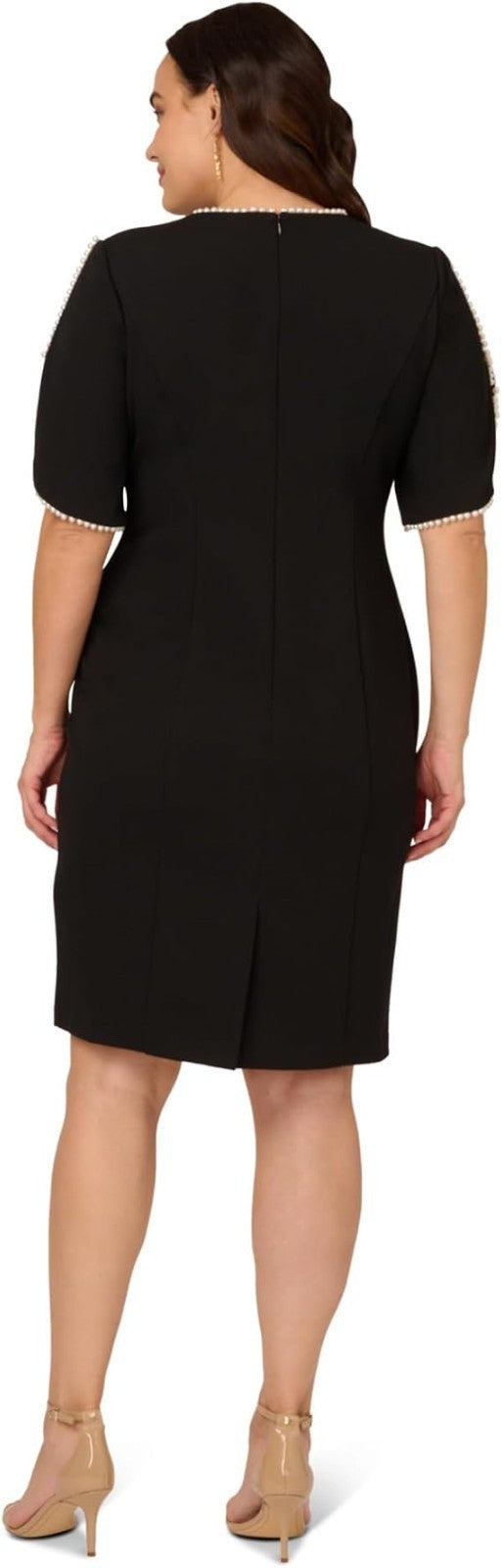 Adrianna Papell Women's Knit Crepe Pearl Midi Dress Knee Length 10, New w Tags!