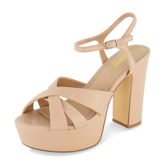CUSHIONAIRE Women's Foxy Platform Dress Heel Nude Size 11M Brand New!