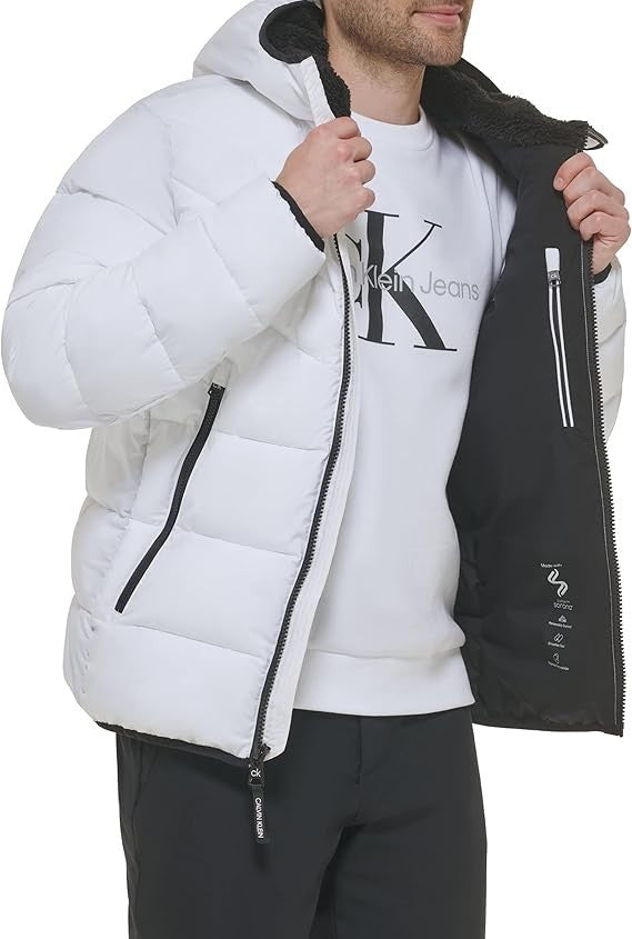 Calvin Klein Men's Hooded & Quilted Packable Jacket Size Large New With Tags!