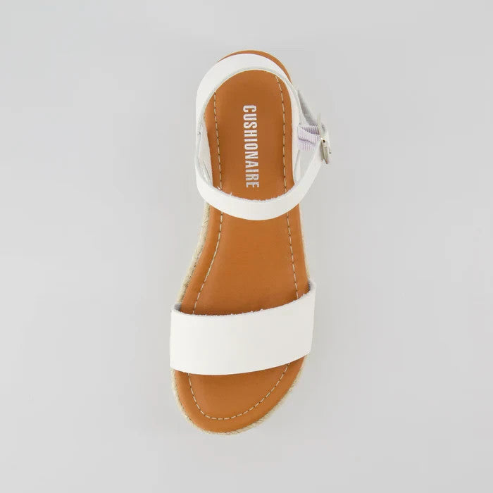 CUSHIONAIRE Melissa Platform Wedge Sandal White Size 8.5M Brand New!