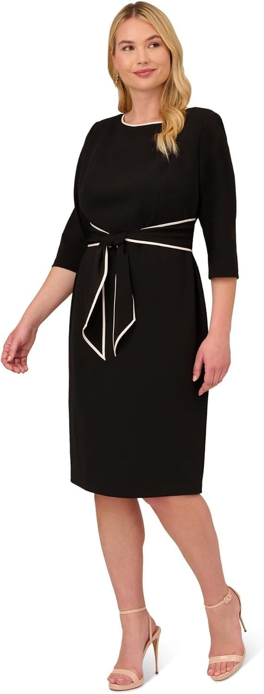 Adrianna Papell Women's Tipped Crepe Tie Dress 6 New with Tags!