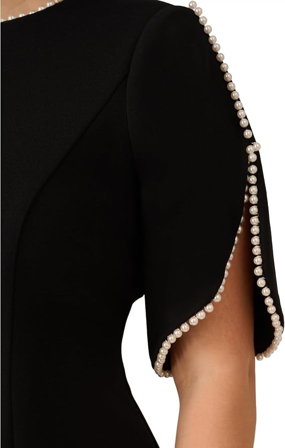 Adrianna Papell Women's Knit Crepe Pearl Midi Dress Knee Length 10, New w Tags!
