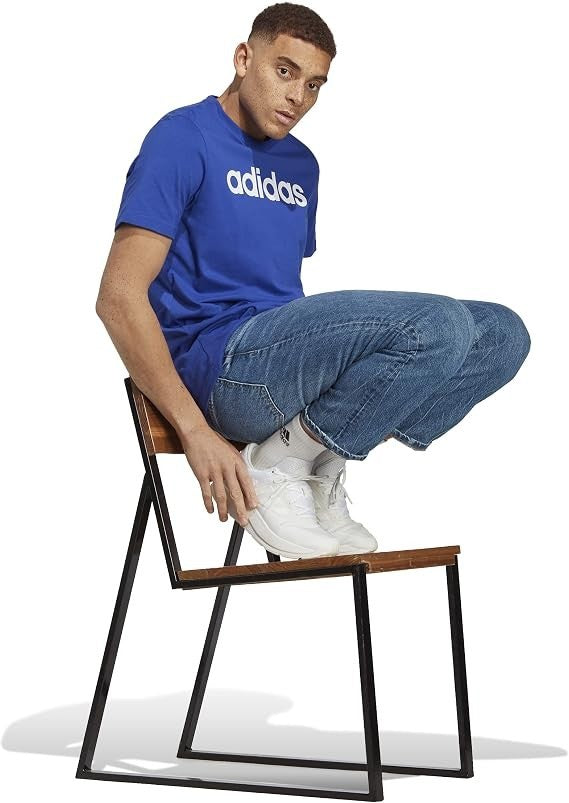 adidas Men's Essentials Single Jersey Linear Embroidered Logo T-Shirt, Large New