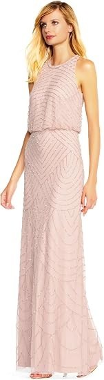 Adrianna Papell Womens Halter Blouson , Blush, 16 New with Tags!