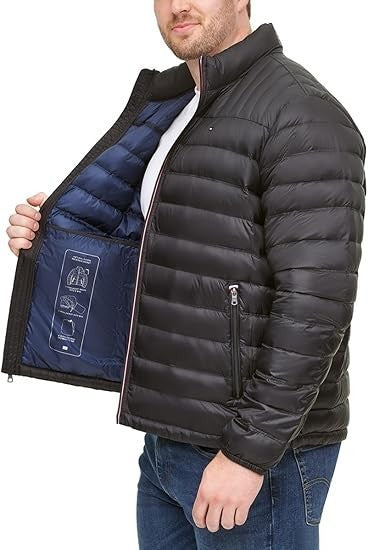 Tommy Hilfiger Men's Embroidered Logo Puffer Jacket Size 3X-Tall Brand New!