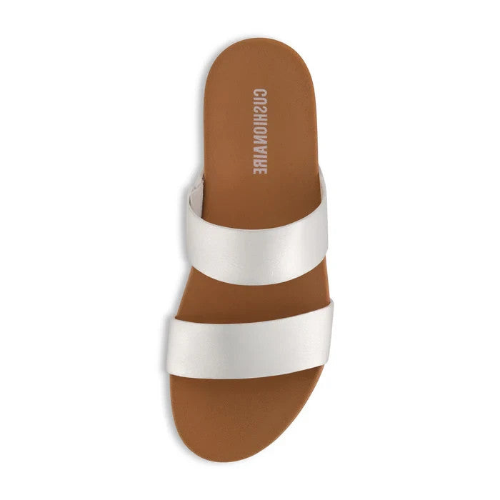 CUSHIONAIRE Josie Two Band Footbed Sandal Size 9M