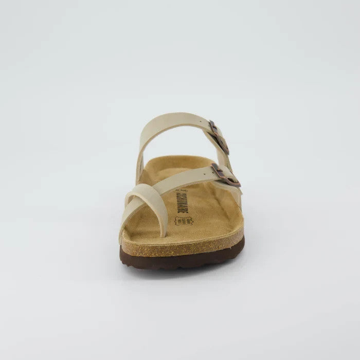 CUSHIONAIRE Luna Cork Footbed Sandal Stone Size 6W Brand New!!