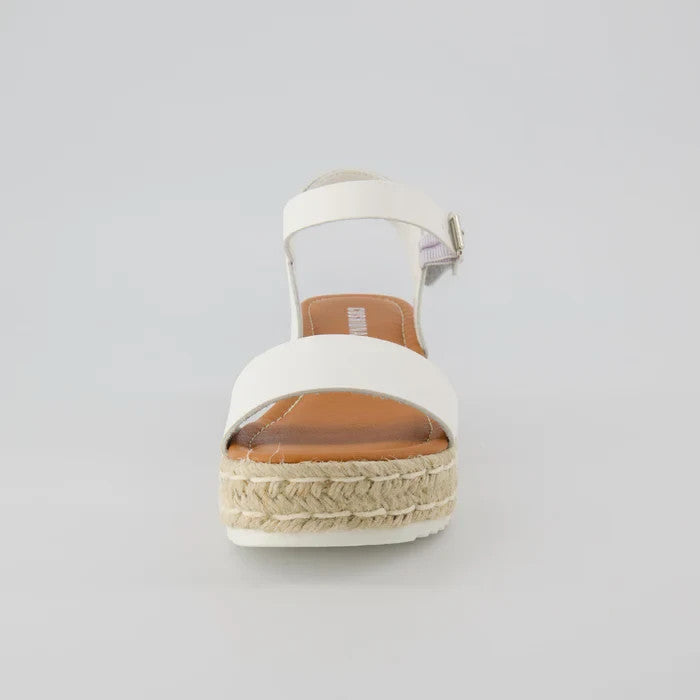 CUSHIONAIRE Melissa Platform Wedge Sandal White Size 8.5M Brand New!