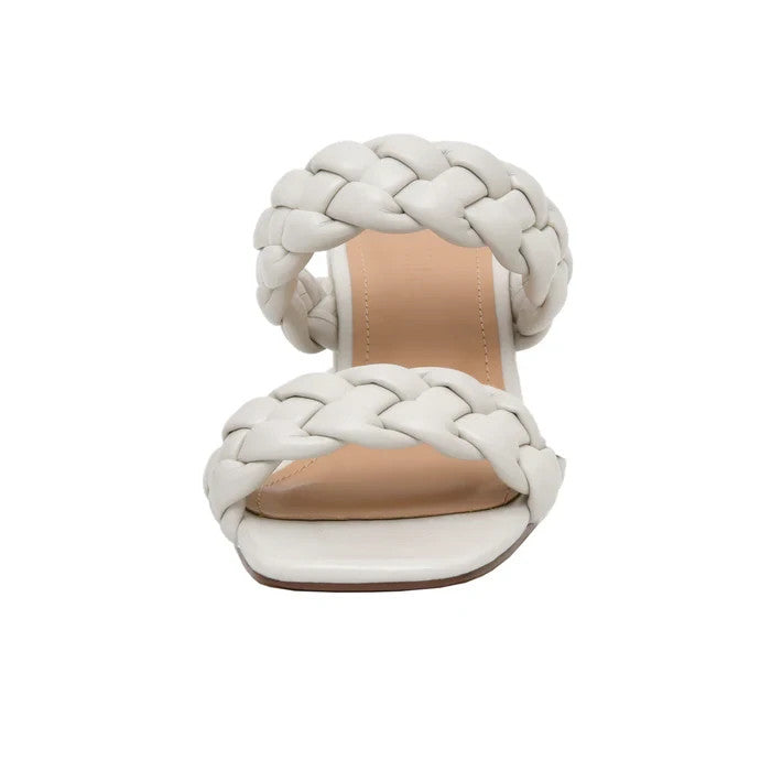 CUSHIONAIRE Onyx Braided Heel Sandal Ivory Size 8.5M