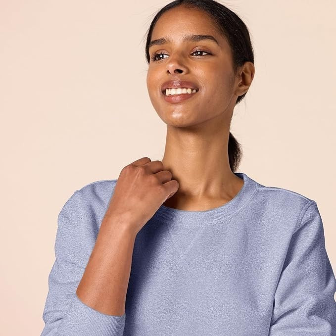 Amazon Essentials Women's Fleece Crewneck Sweatshirt Indigo Blue Size Large NWT