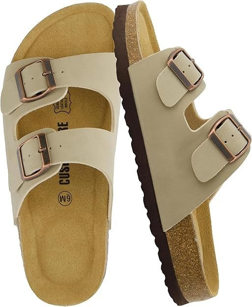 CUSHIONAIRE Lane Cork Footbed Sandals for Women Size 11M