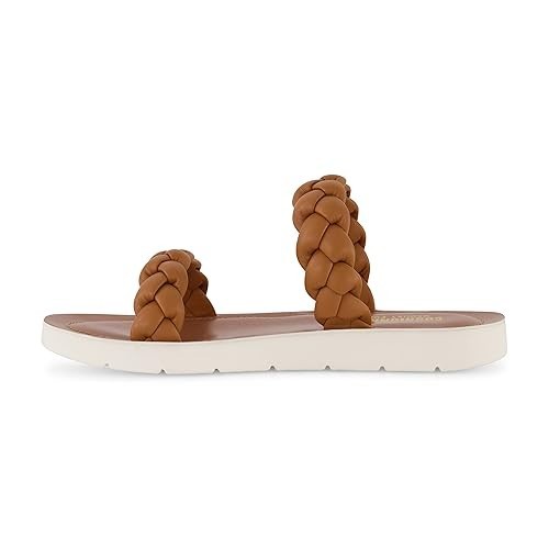 Cushionaire Women's Isla Braided Two Band Sandals TAN Size 8M Brand New!