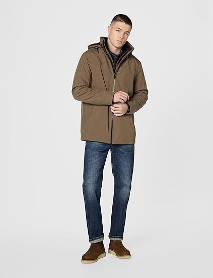 Calvin Klein Men’s Hooded Soft Shell Jacket with Bib Size 2XL Brand New With Tag