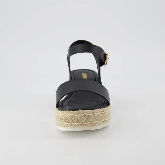 CUSHIONAIRE Melissa Platform Wedge Sandal Black Size 8.5 Brand New!