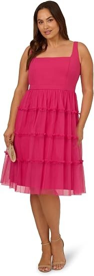Adrianna Papell Women's Knit & Mesh Midi Dress 22 New with Tags!