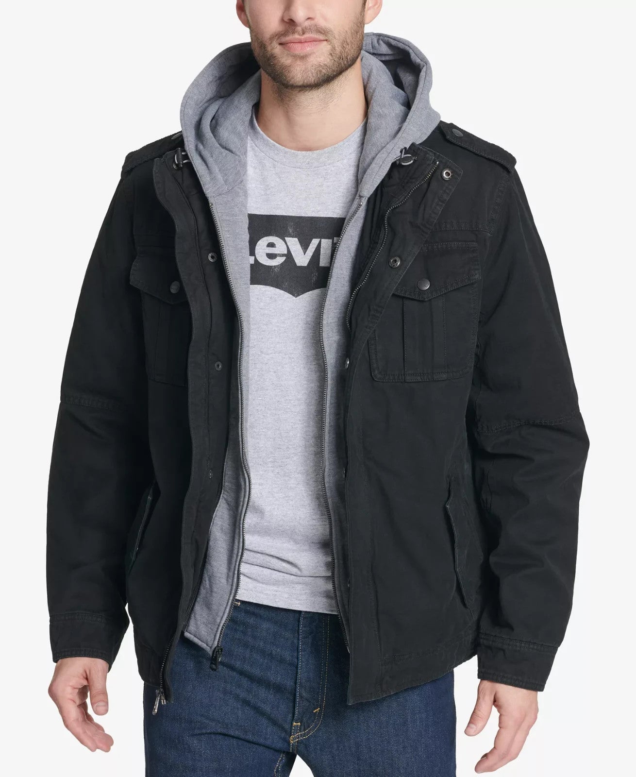 Levi's Men’s Sherpa Lined Two Pocket Hooded Trucker Jacket Size Small NWT!