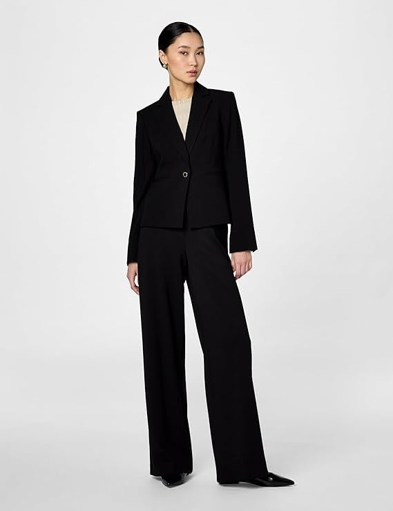 HALSTON Women's One Button Short Blazer Black Size 6 New with Tags