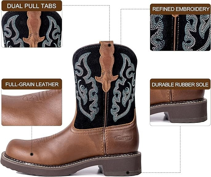 PALITUTU Women’s Embroidered Cowgirl Boots Size 11B Brand New!
