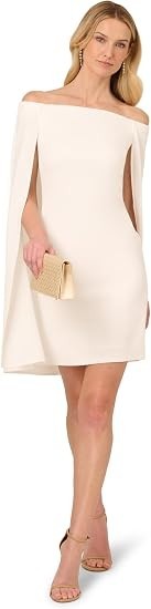 Adrianna Papell Women's Off Shoulder Cape Dress 18 New with Tags!