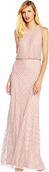 Adrianna Papell Womens Halter Blouson , Blush, 16 New with Tags!