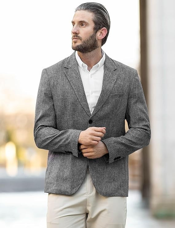 COOFANDY Mens Casual Blazer Slim Fit Sport Coat Lightweight Two Button Suit Jack