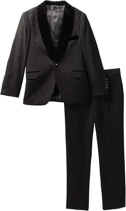 Isaac Mizrahi Boy's ST2077 Velvet Shawl Collar 3 Piece Tuxedo