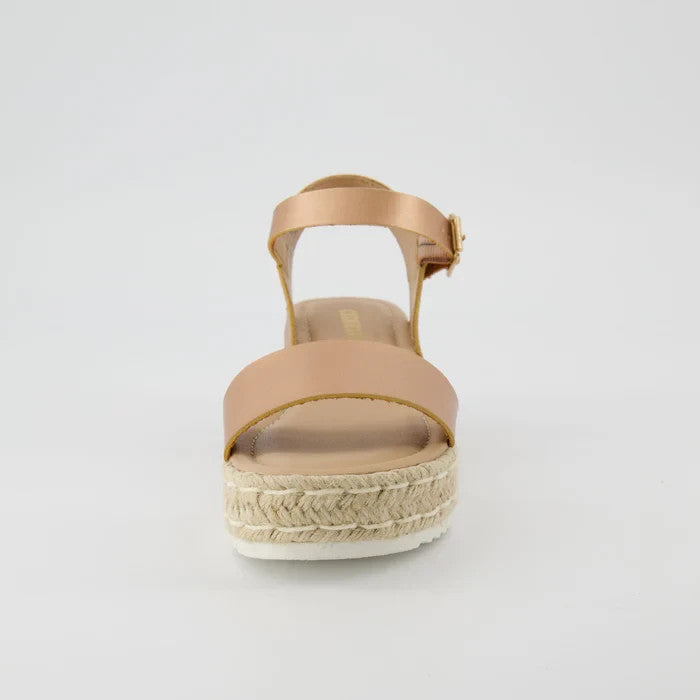 CUSHIONAIRE Melissa Platform Wedge Sandal Rose Gold Size 8.5M Brand New!
