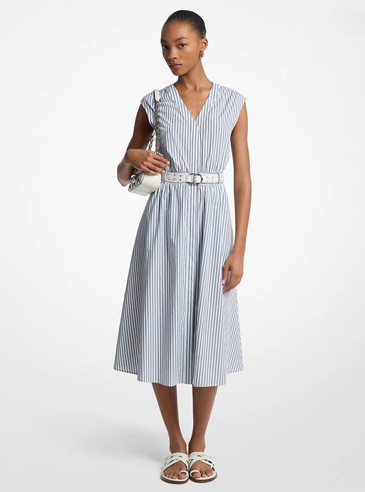 Michael Kors Women's Cotton Poplin Midi Dress with belt New with Tags!