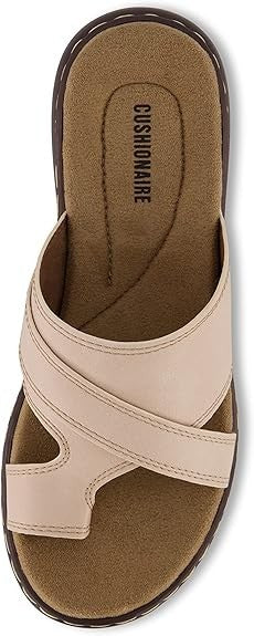 CUSHIONAIRE Women's Blare Sandals BLUSH Size 8W Brand New!