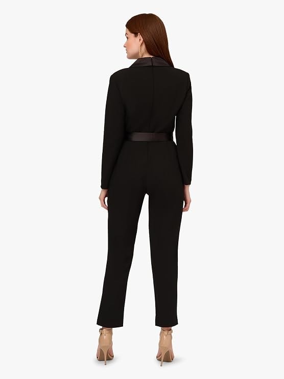 Adrianna Papell Women's Crepe Tuxedo Jumpsuit Black 6 New with Tags!