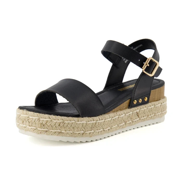 CUSHIONAIRE Melissa Platform Wedge Sandal Black Size 8.5 Brand New!