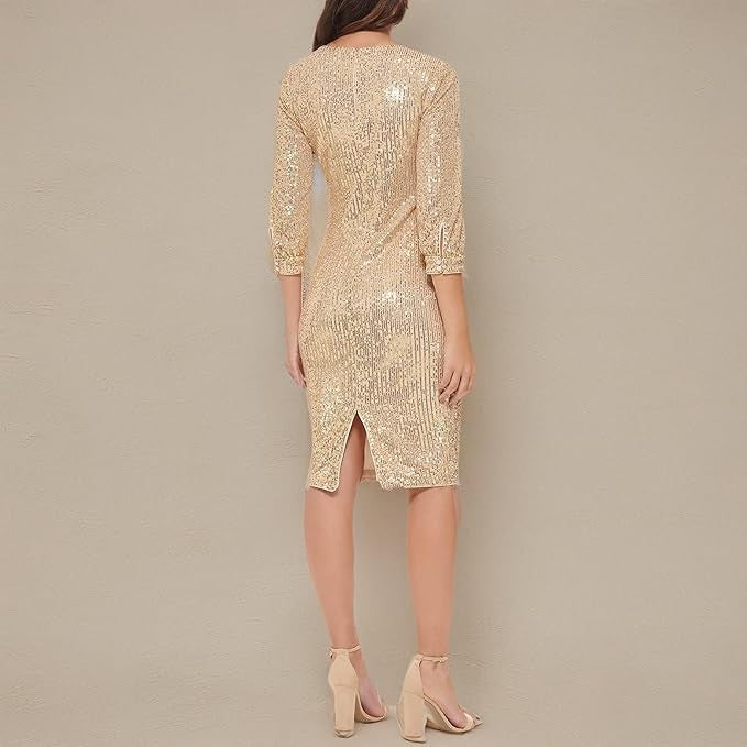 Kensie Women’s Gold Glitter Midi Dress Size 14