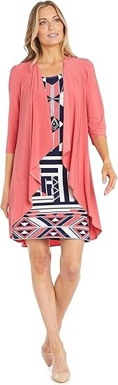 R&M Women's Puff Print Sheath Dress & 34 Sleeve New with Tags!