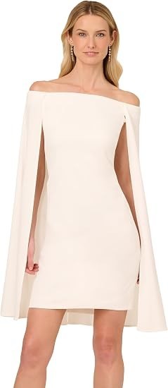 Adrianna Papell Women's Off Shoulder Cape Dress 18 New with Tags!