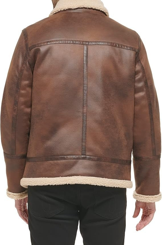 Calvin Klein Men's Faux Fur Lining Jacket Brown Size Large New With Tags!