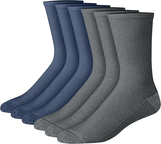 Hanes Men's Crew Socks, Double Tough Max Cushion Socks, Moisture-Wicking Socks